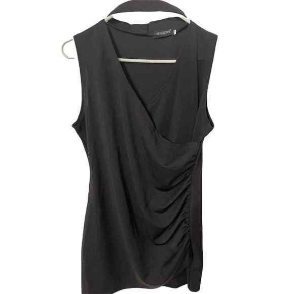 Magic MK Blouse Womens Size XL Black Sleeveless blended materials open back - Picture 1 of 6